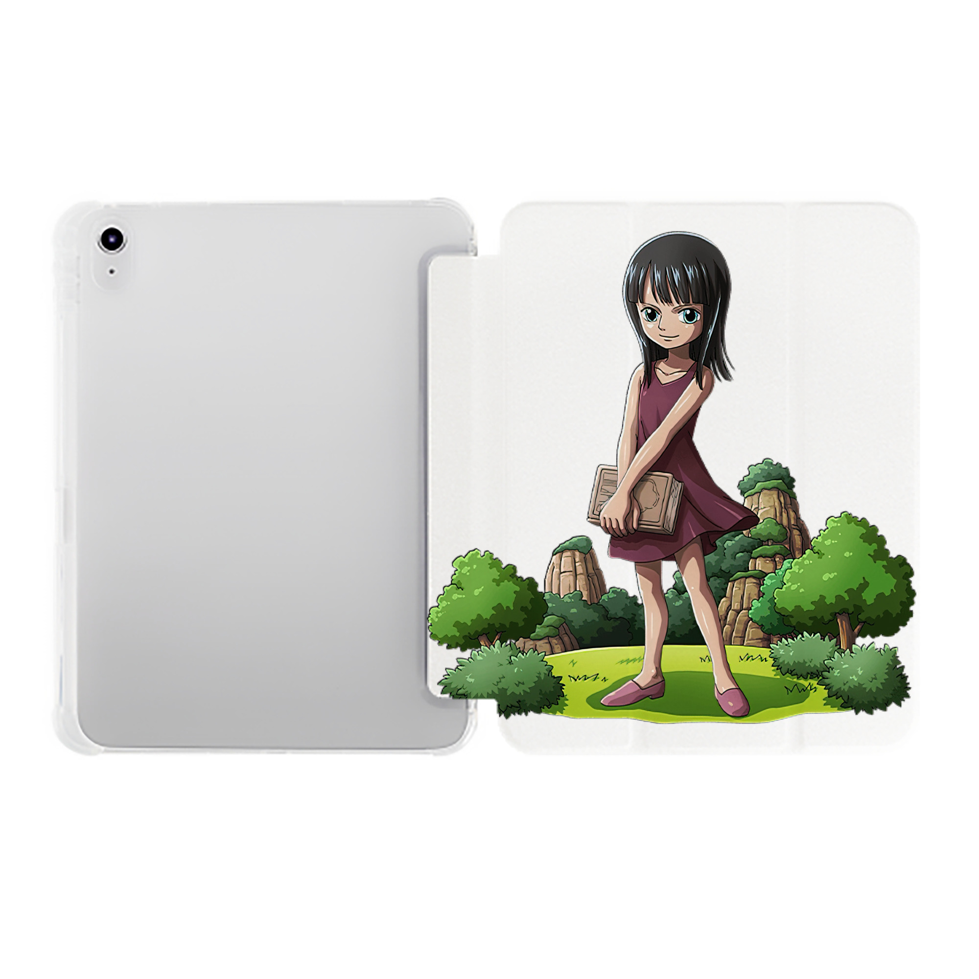 （画像用） ワンピース ニコ・ロビン ONE PIECE Nico Robin IPad ケース ペン収納付き 三つ折りスタンド PUレザー×シリコン 対応機種9.5/10.5/10.9インチ
